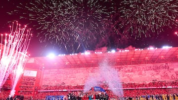 during the final second leg match between Tigres UANL and Toluca, as part of the Liga BBVA MX, Torneo Apertura 2025 at Nemesio Diez Stadium, on December 14, 2025 in Toluca, Estado de Mexico, Mexico.