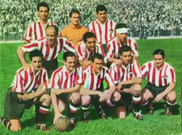 El once de Vallecas. Zamora alineó a este equipo en el duelo más importante de la hitoria del club. Era necesario triunfar y cumplieron con su obligación con goles de Campos y Elícegui