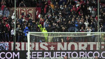Grada donde se ubican los aficionados de Biris Norte en el Sánchez Pizjuán.
