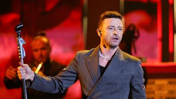 FILE PHOTO: Justin Timberlake performs during the iHeartRadio Music Awards at Dolby Theatre in Los Angeles, California, U.S., April 1, 2024. REUTERS/Mario Anzuoni/File Photo