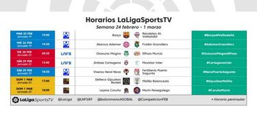 Dos partidos de LEB Oro en el programa del domingo de LaLigaSportsTV