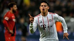 Un gol de tiro libre del colombiano James Rodr&iacute;guez contra Bayer Leverkusen en enero de 2018 est&aacute; nominado al mejor del a&ntilde;o del Bayern M&uacute;nich.