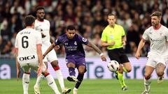 Soccer Football - LaLiga - Real Madrid v Athletic Bilbao - Santiago Bernabeu, Madrid, Spain - March 31, 2024 Real Madrid's Rodrygo scores their first goal REUTERS/Violeta Santos Moura