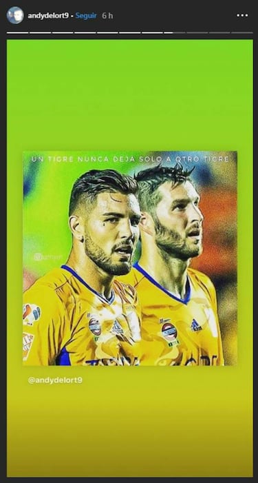 Andy Delort celebra el título de Tigres en redes