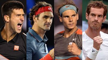 Novak Djokovic, Roger Federer, Rafa Nadal y Andy Murray.