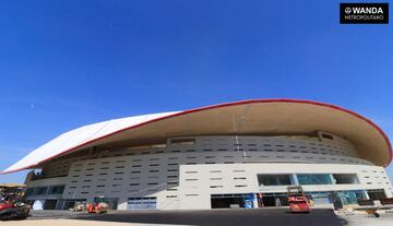 Las labores de asfaltado han comenzado en los alrededores del Wanda Metropolitano.