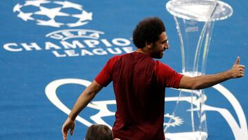 Salah, en la previa de la final de Champions.