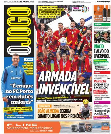 Invencibles, Reyes de Europa... Las portadas del triunfo de España en la Euro