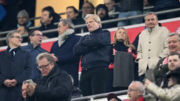 MUNICH, GERMANY - APRIL 19: Oliver Kahn, CEO of FC Bayern Munich looks on from the stands during the UEFA Champions League quarterfinal second leg match between FC Bayern München and Manchester City at Allianz Arena on April 19, 2023 in Munich, Germany. (Photo by Matthias Hangst/Getty Images)