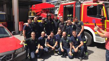 Djokovic, visita estrella del parque de bomberos de Madrid