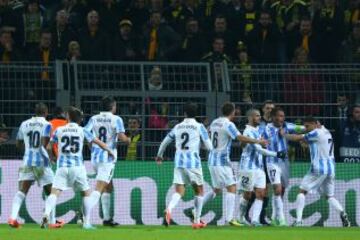 Gran celebraci&oacute;n de la plantilla del M&aacute;laga.