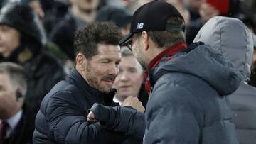 Simeone y Klopp en Anfield. 