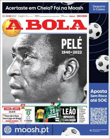 Tributes to Pelé on the front pages of the world