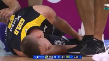 Los gritos de dolor estremecen: la lesión de Gielo al intentar esquivar a Campazzo