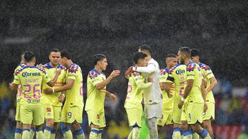 Salvador Reyes, Jonathan Rodriguez, Alejandro Zendejas, Luis Malagon of America during the game America vs Pachuca, corresponding to Round 11 of the Torneo Apertura 2023 of the Liga BBVA MX, at Azteca Stadium, on October 03, 2023.
<br><br>
Salvador Reyes, Jonathan Rodriguez, Alejandro Zendejas, Luis Malagon de America durante el partido America vs Pachuca, correspondiente a la Jornada 11 del Torneo Apertura 2023 de la Liga BBVA MX, en el Estadio Azteca, el 03 de Octubre de 2023.