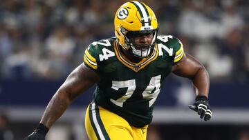 El versátil offensive lineman Elgton Jenkins fue el tacle izquierdo titular de los Green Bay Packers en lugar del David Bakhtiari antes de la lesión.