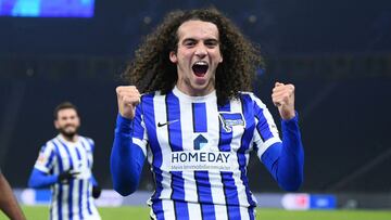 Guendouzi celebra un gol con el Hertha.