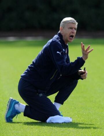 Alexis Sánchez y su alegría en la última sesión de entrenamientos del Arsenal.