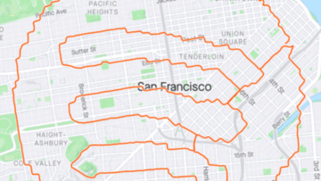 Imagen del logo de Spotify dibujado sobre Strava Art.