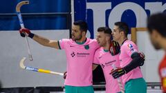 Nunes, en el centro, celebra un gol en la final.