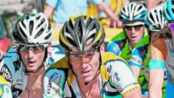 <b>A RUEDA. </b>Klöden tira de Armstrong y del resto de los favoritos en Verbier, con Contador ya por delante.