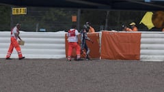 Lorenzo tras caerse en Sachsenring.