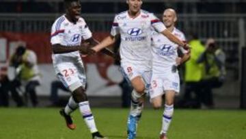 Yoann Gourcuff celebra el gol de la victoria frente al Marsella