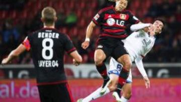 Chicharito, durante el partido.