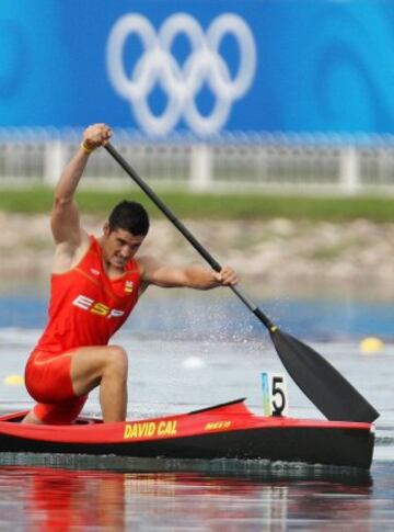 David Cal durante la final de C1 500m de los JJOO de Pekín 2008.