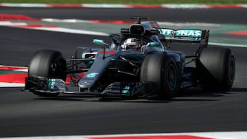 Motor Racing - F1 Formula One - Formula One Test Session - Circuit de Barcelona -Catalunya, Montmelo, Spain - March 9, 2018. Lewis Hamilton of Mercedes during testing. Picture taken March 9, 2018. REUTERS/Albert Gea