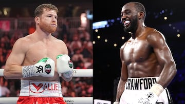 Los boxeadores Saúl 'Canelo' Álvarez y Terence Crawford.