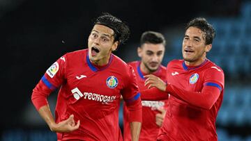 Enes Ünal celebra su gol en Balaídos que adelantaba al Getafe.