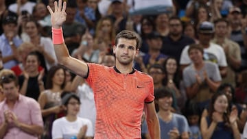 Grigor Dimitrov, celebrando su triunfo en Brisbane.