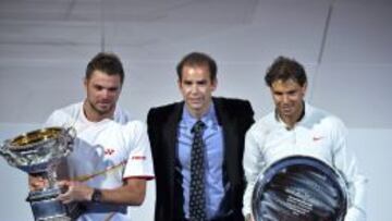 Pete Sampras, entre Wawrinka y Nadal. Sus 14 'grandes' siguen a salvo.
