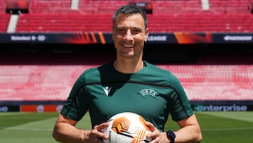 SEVILLE, SPAIN - MAY 17: Referee Slavko Vincic poses for a photograph during the Referee Team Training session at Estadio Ramon Sanchez Pizjuan on May 17, 2022 in Seville, Spain. Eintracht Frankfurt will face Rangers FC in the UEFA Europa League final on May 18, 2022. (Photo by Angel Martinez - UEFA/UEFA via Getty Images)