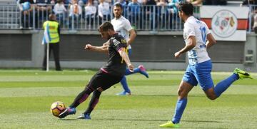 Piatti hace el primer gol y único gol del partido entre Málaga y Espanyol.