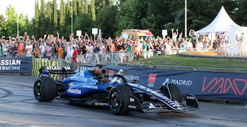 Carlos Sainz durante la exhibición. 
