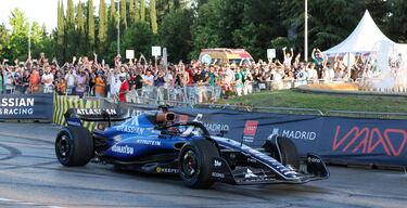 Carlos Sainz durante la exhibición. 
