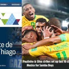 Prensa del mundo destaca triunfo de Brasil y choque con México
