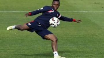 Lass Bangoura en un entrenamiento con el Rayo.