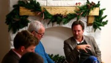 Horner, con la prensa inglesa en un acto de Red Bull.