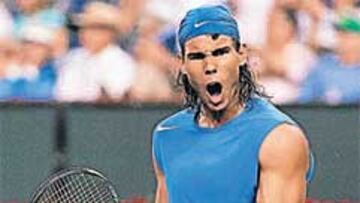 <b>DESAHOGO. </b>Nadal canta un punto en el partido frente a Verdasco.