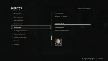 Conseguimos los 58 archivos y comprobamos el progreso en la secci&oacute;n correspondiente dentro de M&eacute;ritos