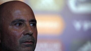 Jorge Sampaoli en su presentación como seleccionador argentino.