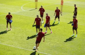 El Atlético de Madrid se entrena pensando en el Leicester