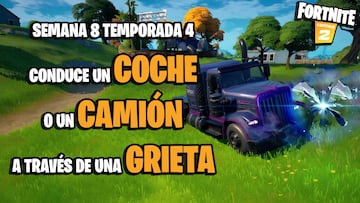 Desafío de Fortnite: conduce un coche o un camión a través de una grieta