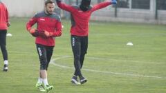 Francesco Bardi, el pasado viernes en el entrenamiento del Espanyol.