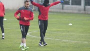 Francesco Bardi, el pasado viernes en el entrenamiento del Espanyol.