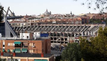 Demolition work commences on the Vicente Calderon ground.