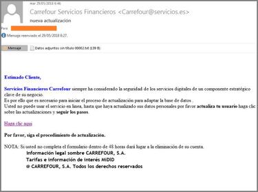 El timo de la tarjeta Carrefour Pass, nueva estafa online de Phishing